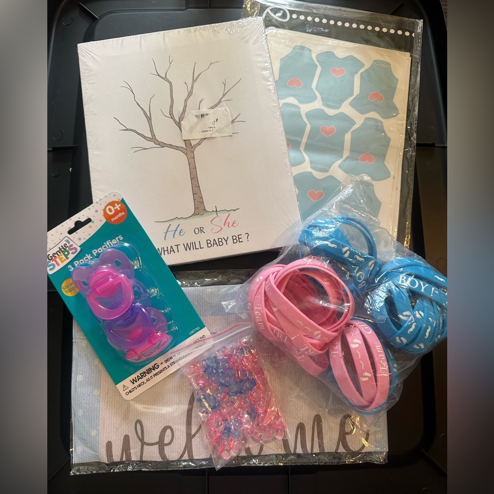 NEW Gender Reveal Party Games and Decorations Bundle